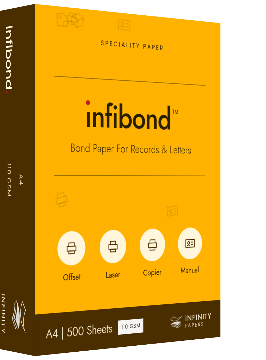 Infibond white laid bond stationery paper, pack front