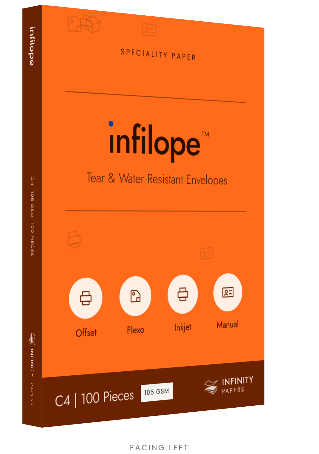 infilope pack, facing left — Tear & Water Resistant Envelopes