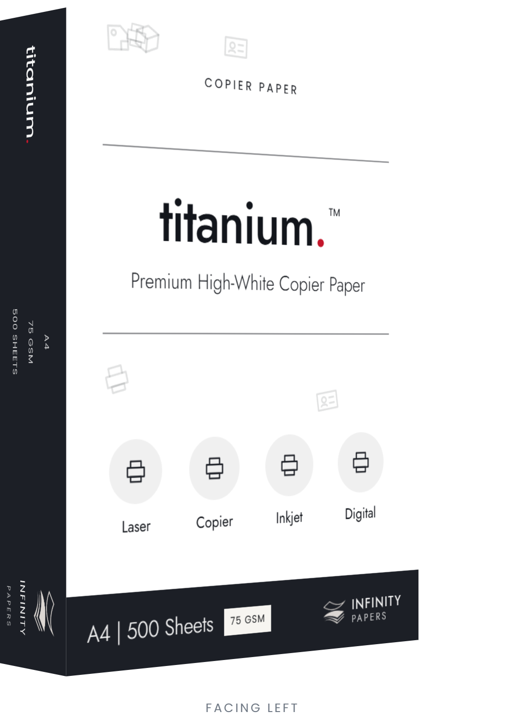 titanium pack, facing left — Premium High-White Copier Paper